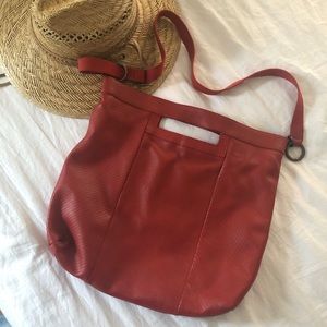Splendid x Anthropologie red leather crossbody purse